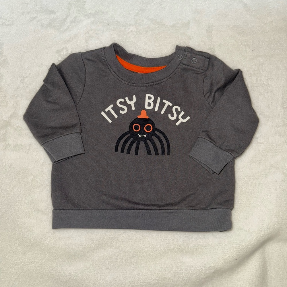 Cat & Jack Gray Sweatshirt with Spider Graphic